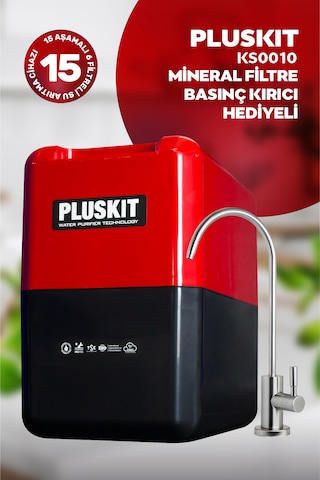Pluskit 8 Litre 15 Aşama Mineralli 75 Gpd Su Arıtma Cihazı Ks0010