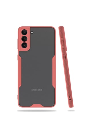 Samsung Uyumlu Galaxy S21 Plus Kılıf Platin Silikon - Pembe Diğer