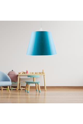 Sofia Konik Tavan Sarkıt Mavi Kumaş Çocuk Odası Hol Antre Mutfak Avize Mavi