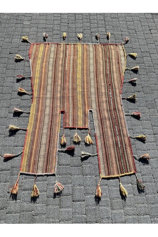 El Dokuması Kilim Kapılık 90 x 110 Yün Eski Özbek Tekkesi Kapılığı