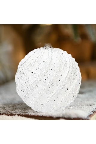 Monyee 8 Cm Renkli Noel Topu Seti, 2 Adet Abs Plastik, Işılda Parlayan Zirh Ve Boncuk Dekorasyonu, Noel Ve Yeni Yıl Dekorasyonu