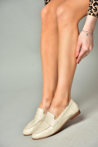 Fox Shoes S944007803 Bej Hakiki Deri Kadın Babet Bej-hakiki Deri Bej