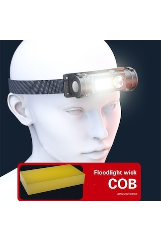 Rongcai Ready Stock Led Far Cob Çalışma Işığı Mıknatıslı Su Geçirmez El Feneri Usb Şarj Edilebilir Açık Kamp Balıkçılık Projektör Ev Far Siyah