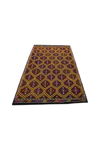 Kilim Antik El Dokuması Yün Anadolu Çumra Yörük Cecim Kilimi 0052 - Yeni - Çok Renkli