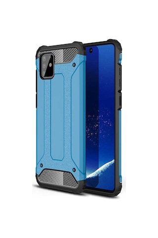 Noktaks - Samsung Galaxy Uyumlu Galaxy A81 Note 10 Lite - Kılıf Çift Katman Zırh Tank Crash Military Kapak - Mavi