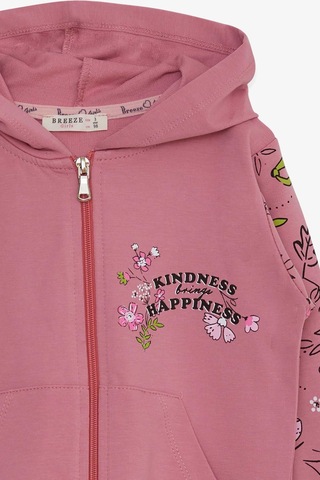 Kız Çocuk Hırka Çiçek Baskılı Gülkurusu (1-4 Yaş) Gülkurusu