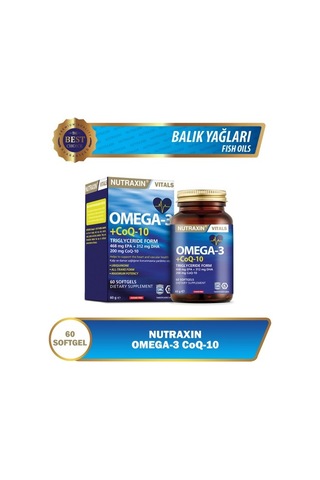 Nutraxin Omega 3 + Coq-10 60 Yumuşak Kapsül