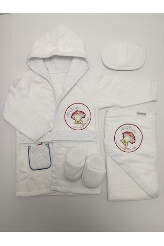 30020 Kırmızı Şemsiyeli Bornoz Seti