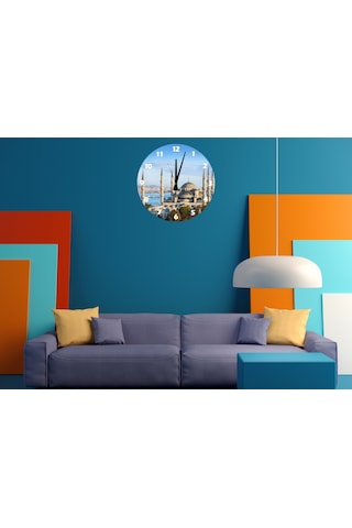 Ti-play Sultanahmet Cami 30x30cm Akrilik Dekoratif Modern Duvar Saati ÇOk Renkli