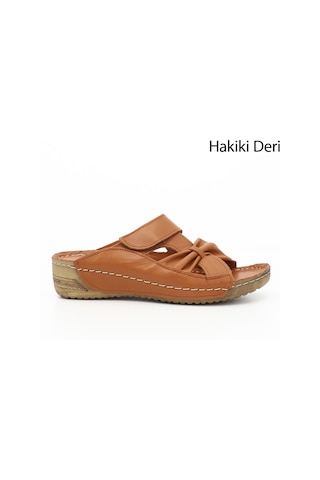 Gönderi R Taba Antik Cırtlı Dolgu Taban Hakiki Deri Terlik Taba