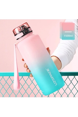 Uzspace Motivasyon Matarası 1500 Ml Mega Büyük Boy Çift Renk 8 Farklı Renk Genel