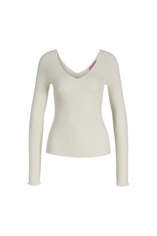 Jack & Jones Kadin V Yaka Triko Üst- Linn - 12288495 Vanilla Ice