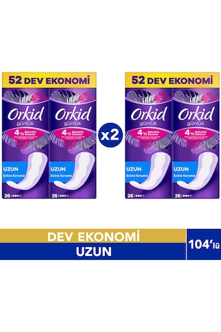 Orkid Günlük Ped Uzun Extra Koruma Dev Ekonomi 2 x 52'li