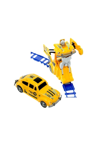 Robot Track Raylı Pilli Robota Dönüşen Araba