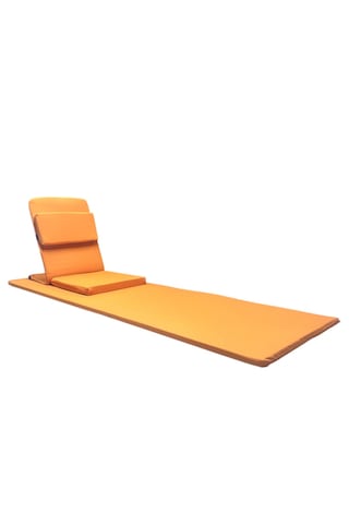 Backjack Meditasyon Sandalyesi Destekli Yer Minderi + 60x180 Kumaş Mat - Backjack 3xl Mat+backjack İkili Set Turuncu