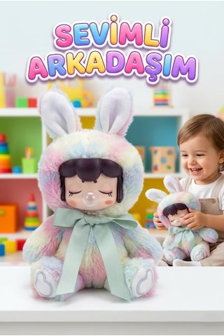 Nansi Figür Bebek - 17 Cm Peluş Kostümlü Sevimli Emzikli Uyku Arkadaşı Oyuncak Bebek