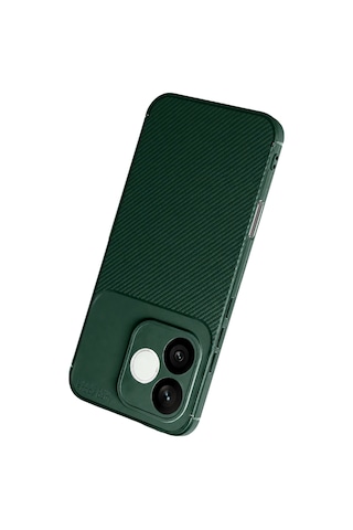 Newface - 212 - Huawei Honor 600 Lite Auto Focus Karbon Kapak - - Csmo-tex - Koyu Yeşil