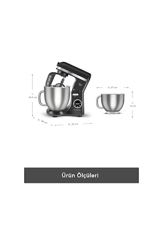 Karaca Mastermaid Chef Ultra D2000 W Dijital Ekranlı Hamur Yoğurma Makinesi