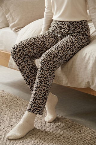 Mataş Kadın Viskon Pijama Altı Rahat Kesim Fiyonk Bağcıklı Bel Altın