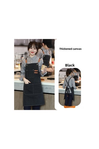 Dianziye Siyah Mutfak Ve Kahve Dükkanı Apronu: Suya Ve Yağa Dayanıklı, Özel Baskı, Dayanıklı Malzeme İle Ev Ve İş Yerleri İçin