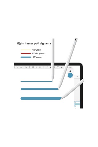 Bix Sp03 Stylus Pen Manyetik Eğim Sensörlü Avuç İçi Engelleme Özellikli İpad Uyumlu Çizim Ve Tasarım İçin Tablet Kalemi Beyaz