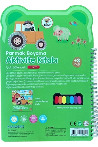Parmak Boyama Aktivite Kitabı Farm 50 Sayfa Yıkanabilir Mürekkepli