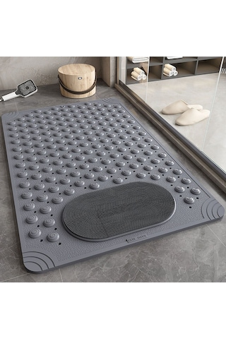 Vantuzlu Banyo Ve Duş Kaydırmazı ,duşa Kabin Küvet İçi Vantuzlu Banyo Paspası 36 X 69,5 Cm Gri