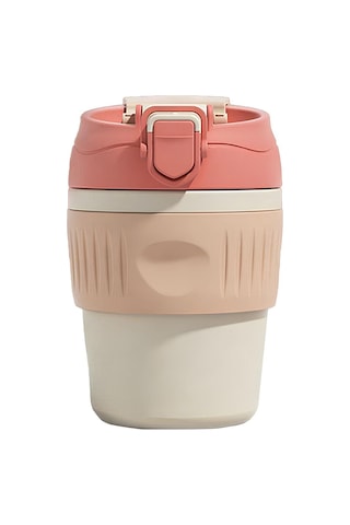 316 L Çelik Pembe 350 Ml Pipetli Soğuk Sıcak Kahve El Termos Mug Cin846pm Pembe