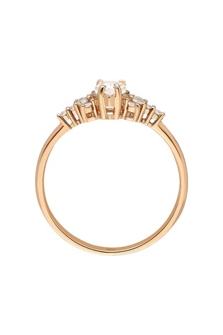 Sirius Pırlanta Ve Damla Kesim Beyaz Topaz Lacrima Yüzük 47R0015