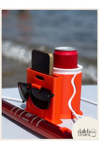 Paddle Board Sup Board Kano Termos Kutu İçecek Telefon Ve Gözlük Tutucu - Turuncu