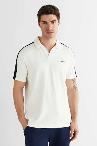 Gant Erkek Beyaz Regular Fit Şerit Detaylı Polo Yaka T-shirt-14702