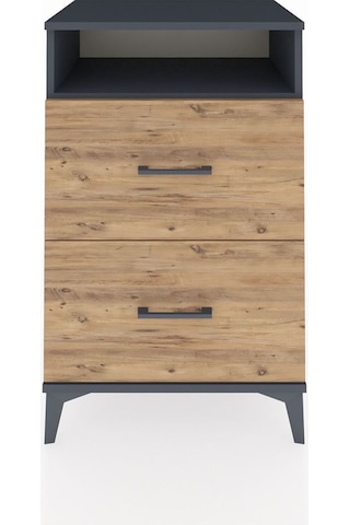 Hyperion Komodin Tek Raflı 2 Çekmeceli 60x44x96 Antrasit-çam Antrasit