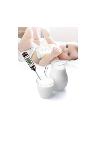 Büro Ev Ofis Mutfağı İçin Dijital Ölçer Derece Gıda Termometresi Gri