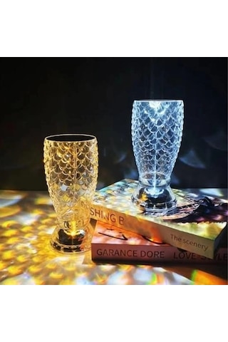 Balık Süzgeç Model Usb Şarjlı Kumandalı 16farklı Işık Modlu Masa Üstü Kristal Akrilik Led 5365 Çok Renkli