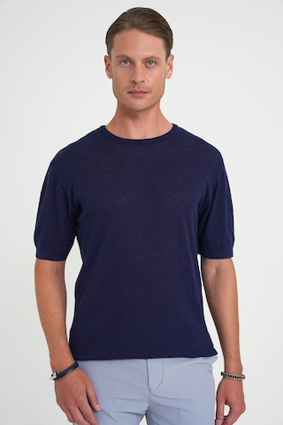 Efor Comfort Fit Bisiklet Yaka Kısa Kol Spor Lacivert Triko Tr 881 Lacivert