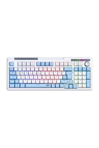 Dragos Colorpulse Mavi Beyaz Red Switch Hotswap Şarjlı Usb Wireless Bluetooth Full Rgb Mekanik Oyuncu Klavyesi