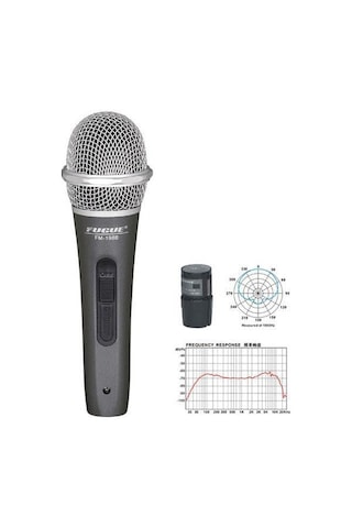 Fugue Fm-198b Dinamik Kablolu Mikrofon - Gümüş Başlıklı Başlangıç/orta Seviye Tek Yönlü Unidirectional Kardioid Yapı, Vokal Ve Sunum İçin Net Ses İletimi