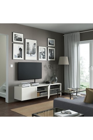Tv Sehpası, Beyaz, 180x42x38 Cm, Hanvıken Beyaz