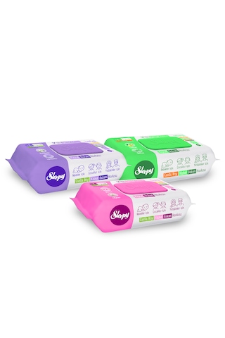 Sleepy Natural + Floral + Herbal Kişisel Bakım Havlusu Çanta Boy 3x25 75 Yaprak