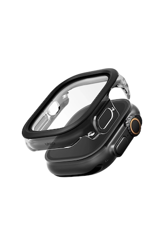 Apple Uyumlu Watch Ultra 49mm Kılıf Kasa Koruyucu Temperli Ekran Koruyucu 2 İn 1 Camlı Kasa