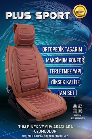 Renault Modus Uyumlu Lüx Deri Oto Koltuk Kılıfı Ön Arka Set Tarçın Sport Serisi Fs