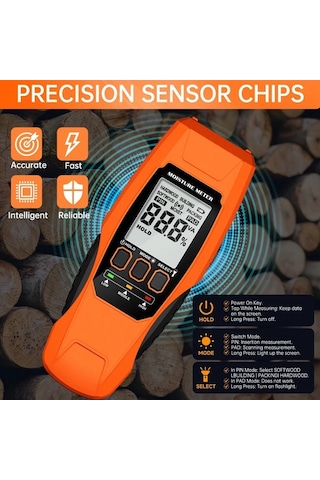 Motion003 1 Adet Turuncu 2si 1 Arada Igneli Ve Ignesiz Nem Olcer Kuf Test Cihazi Abs Malzeme 36v Pille Calisan