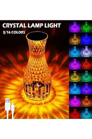 Büro Ev Ofis Hediyesi İçin Dokunmatik Kristal 16renk 4mod Rgb Değişen Gece Lambası Diğer