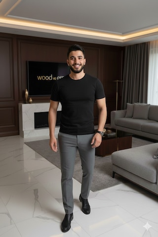 Lüx Wood Lüx Erşah 6 Lı Ekonomik Paket Likralı Kapalı Yaka Penye 95 % Pamuk 5% Lıkra Siyah