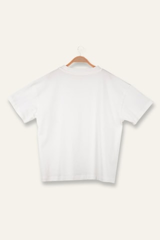 Unisex Çocuk Oversıze T-shirt - Ekru Ekru