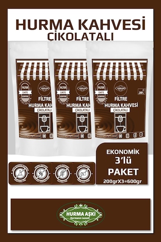 Hurma Aşkı Filtre Hurma Kahvesi Çikolatalı 3 x 200 G