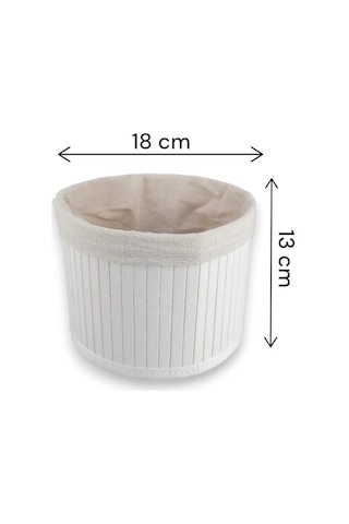 Digithome Bambu Çok Amaçlı Saklama Kutusu Düzenleyici Küçük Boy Organizer Beyaz 18 Cm - Cl-6008-4 C1-1-121