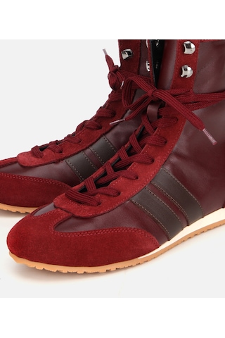 Hotiç Kadın Deri Bordo Sneaker Comfort Düz Bot 01boh315780a784 01boh315780a784 Bordo