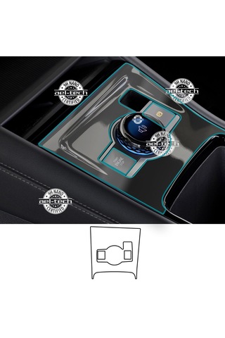 Volkswagen Tayron Uyumlu Vites Etrafı Piano Black Tpu Koruyucu 20