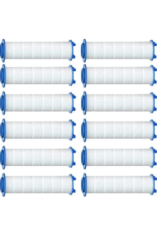 Hombey 12 Adet Yüksek Akışlı Duş Filtresi Seti - Plastik Materyal, Beyaz Renk, 8 Cm Uzunluk Diğer